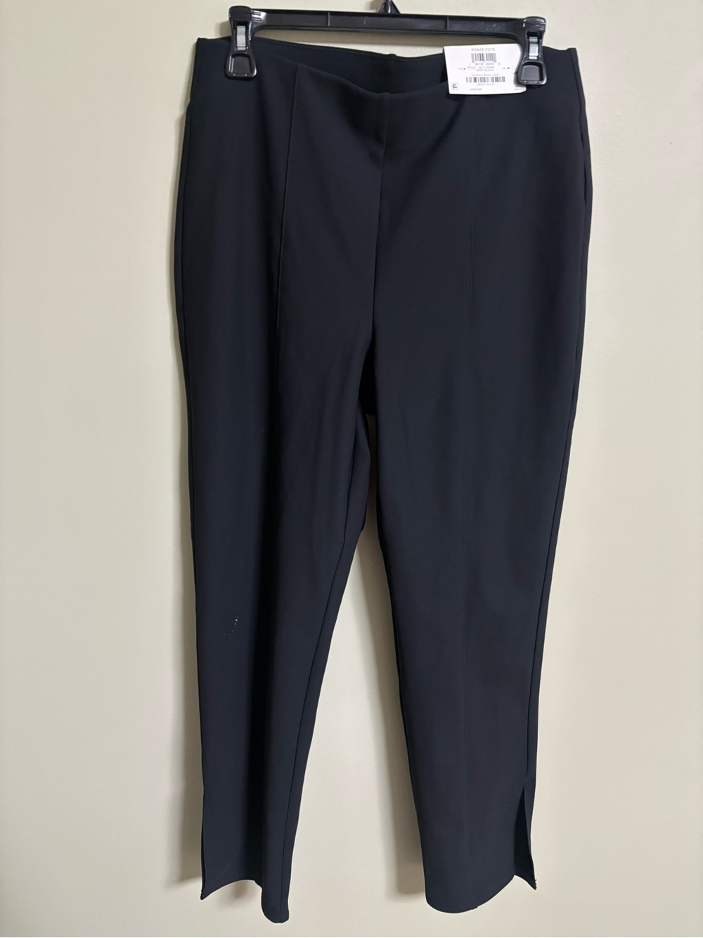 INC International Concepts Black Straight Ponte Pants Size Medium New Ankle Slit